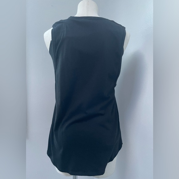 Double Panel Black Nursing Tank- Room to accommodate belly!- Size L - Picture 3 of 4